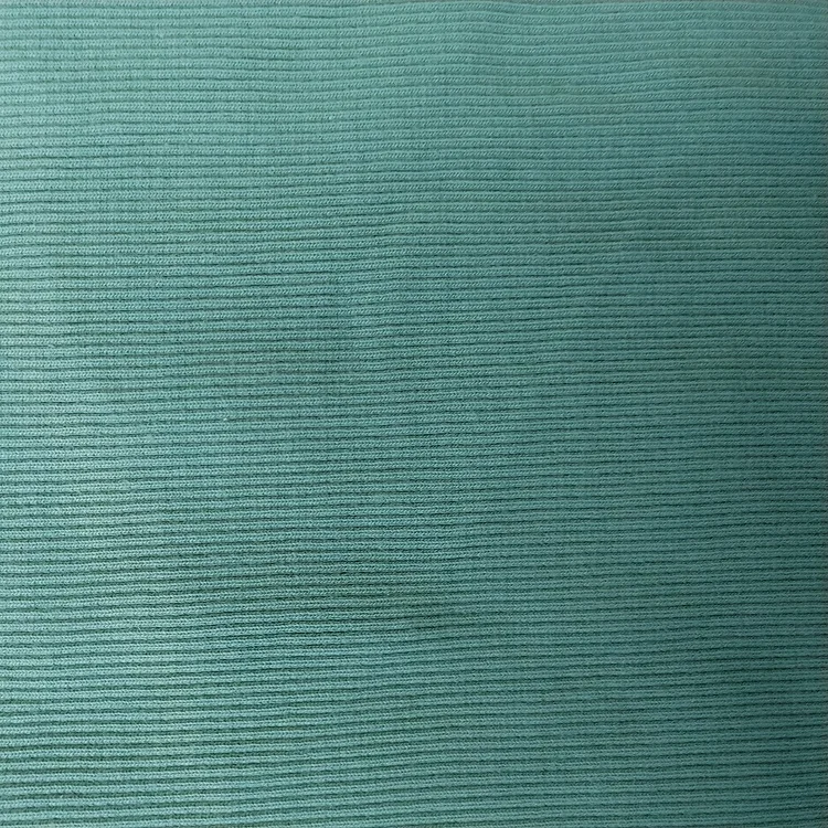 
Hot sale cotton spandex fabric knit plain 2*2 rib fabric stretch spandex fabric for garment 