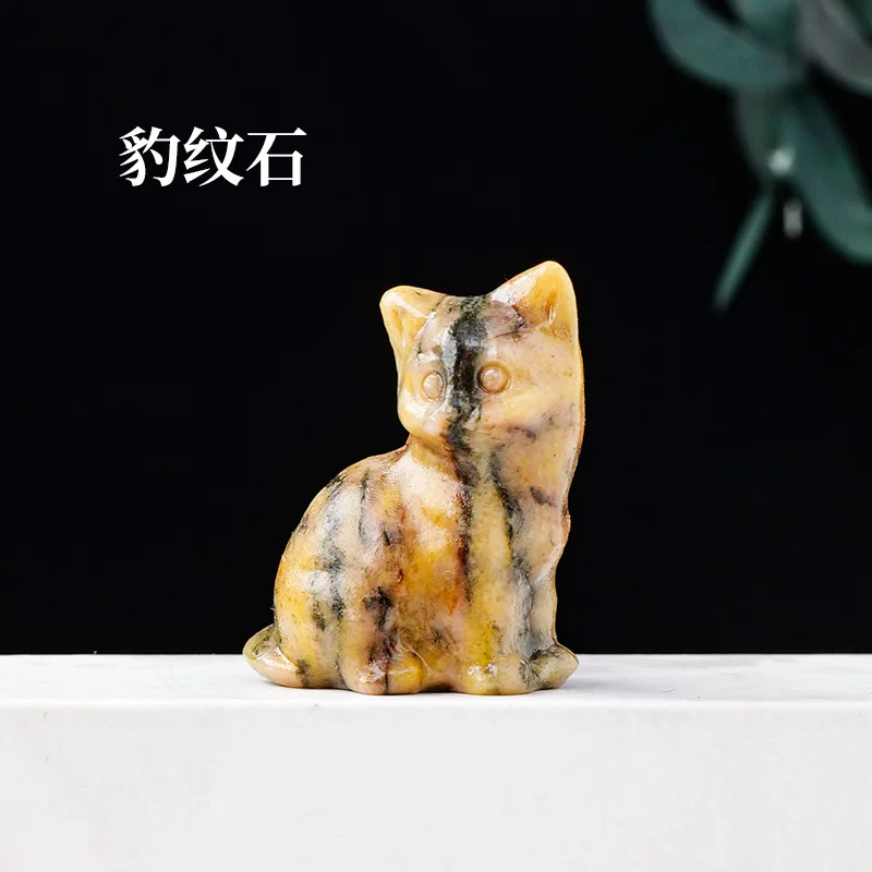 Wholesale Crystal sculpture High quality natural crystal healing stones DIY Crystal Carved cat clear quartz for home decoration