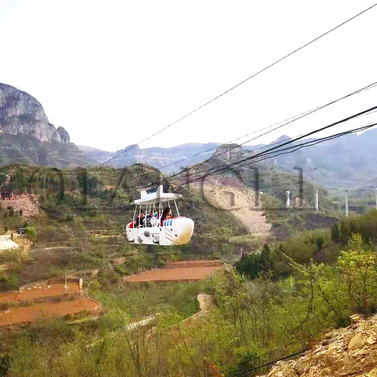 Aerial Ropeway System Large Outdoor Adventure Ropeway Cable Car Spacecraft Airship Rides Airship Cableway