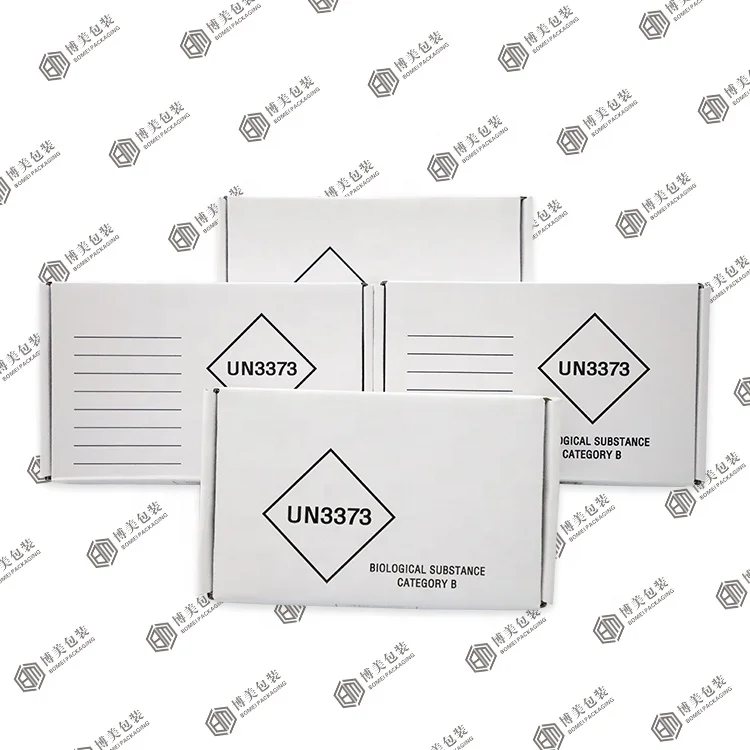 Wholesale safety transport un3373 biological substance box custom logo paper packaging boxes for un3373