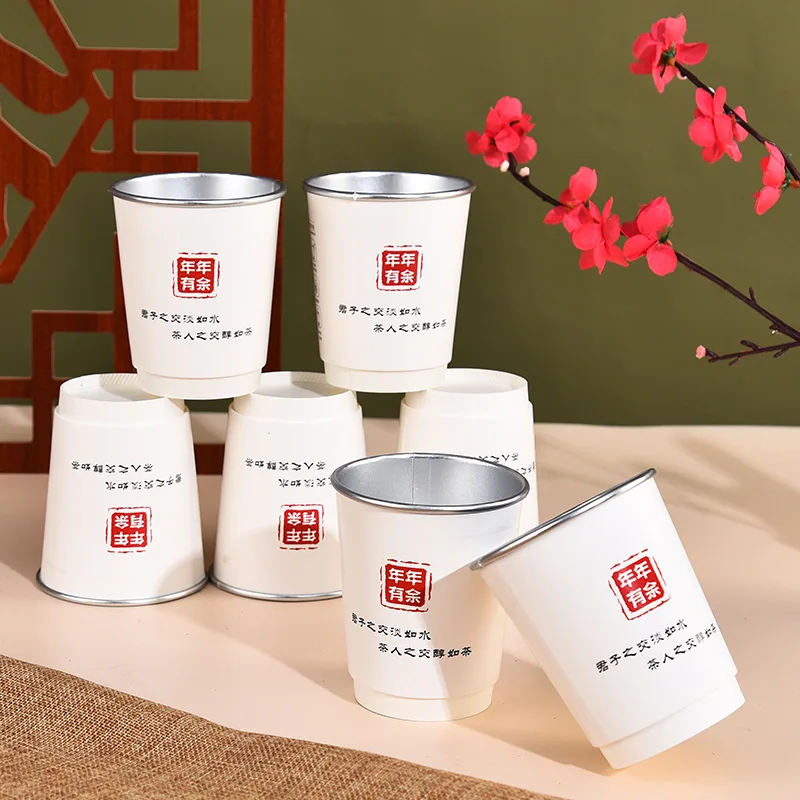 Customizable disposable aluminum foil paper cups with large capacity Recyclable