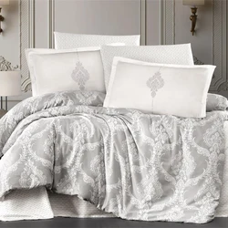 7PC Modern Jacquard King size Quilt Bedding Comforter Sets for home use Embroidery Duvet Set