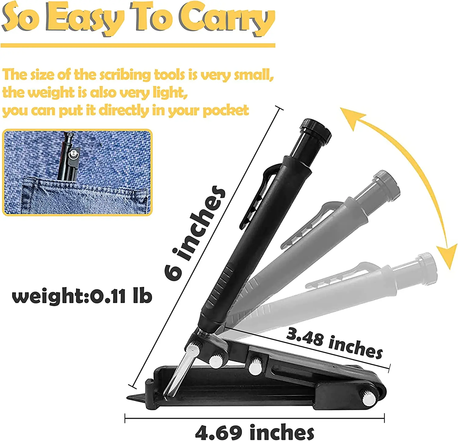 Hot sale Multi function Scribing Tool Profile Scribing Ruler Contour Gauge Doodle Line DIY Woodworking