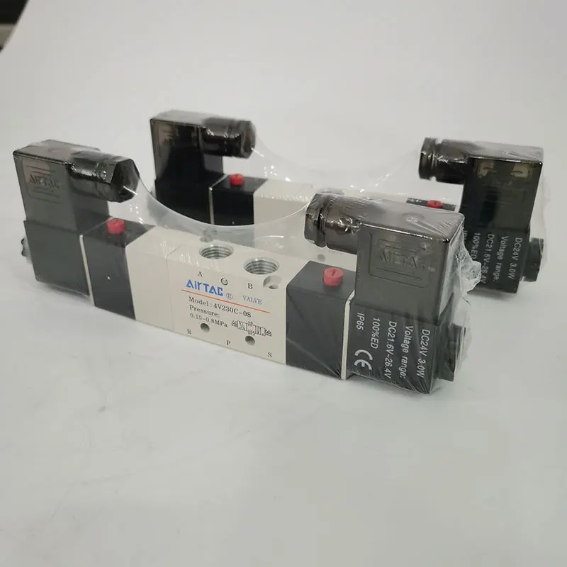 Соленоидный клапан AIRTAC 4V230-08 пневматический 220 В двухпозиционный пятинаправленный цилиндр катушки