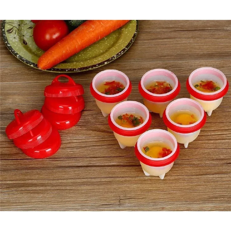 Silicon Egg Boil Cooking Tools with 6 Egg Cups One Set