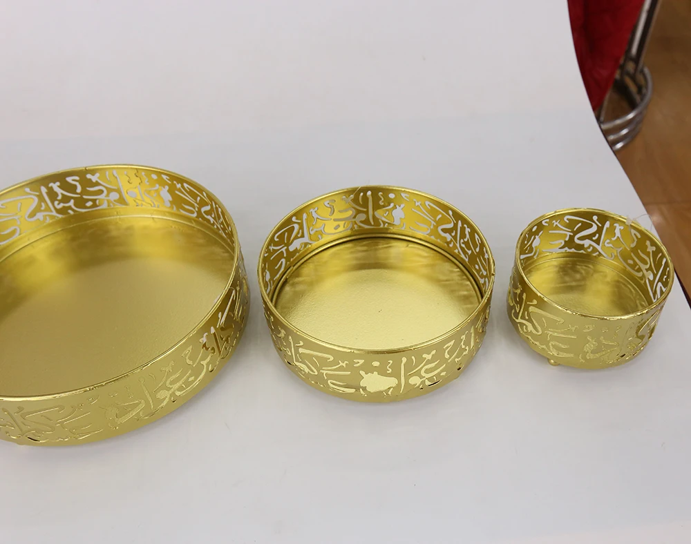 Eid Mubarak Party decoration Mental Ramadan Party Food Serving Tray