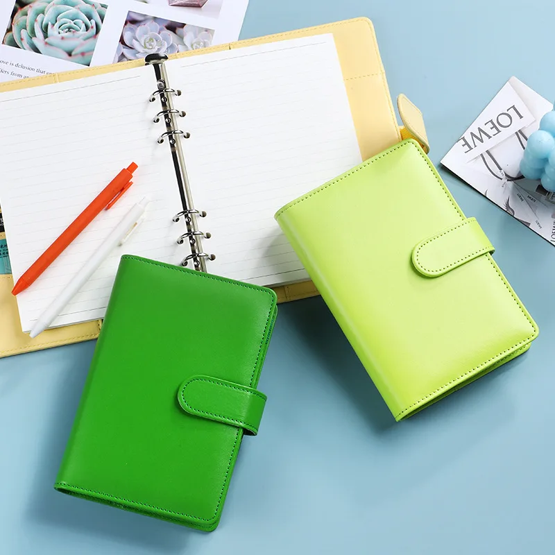 HongShun pu leather planner organizer cute notebook custom planner A5 macaron a6 binder budget binder with cash envelopes