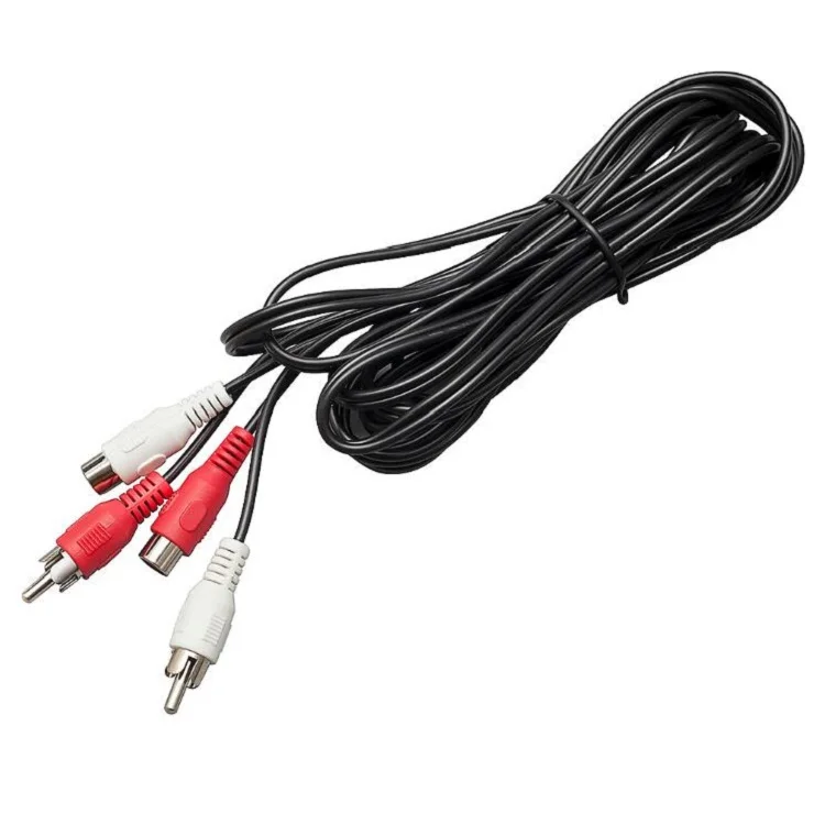Заводская розетка RCA стерео аудио Удлинительный кабель 2 * Rca штекер 2 * Rca гнездо Кабель видео кабель