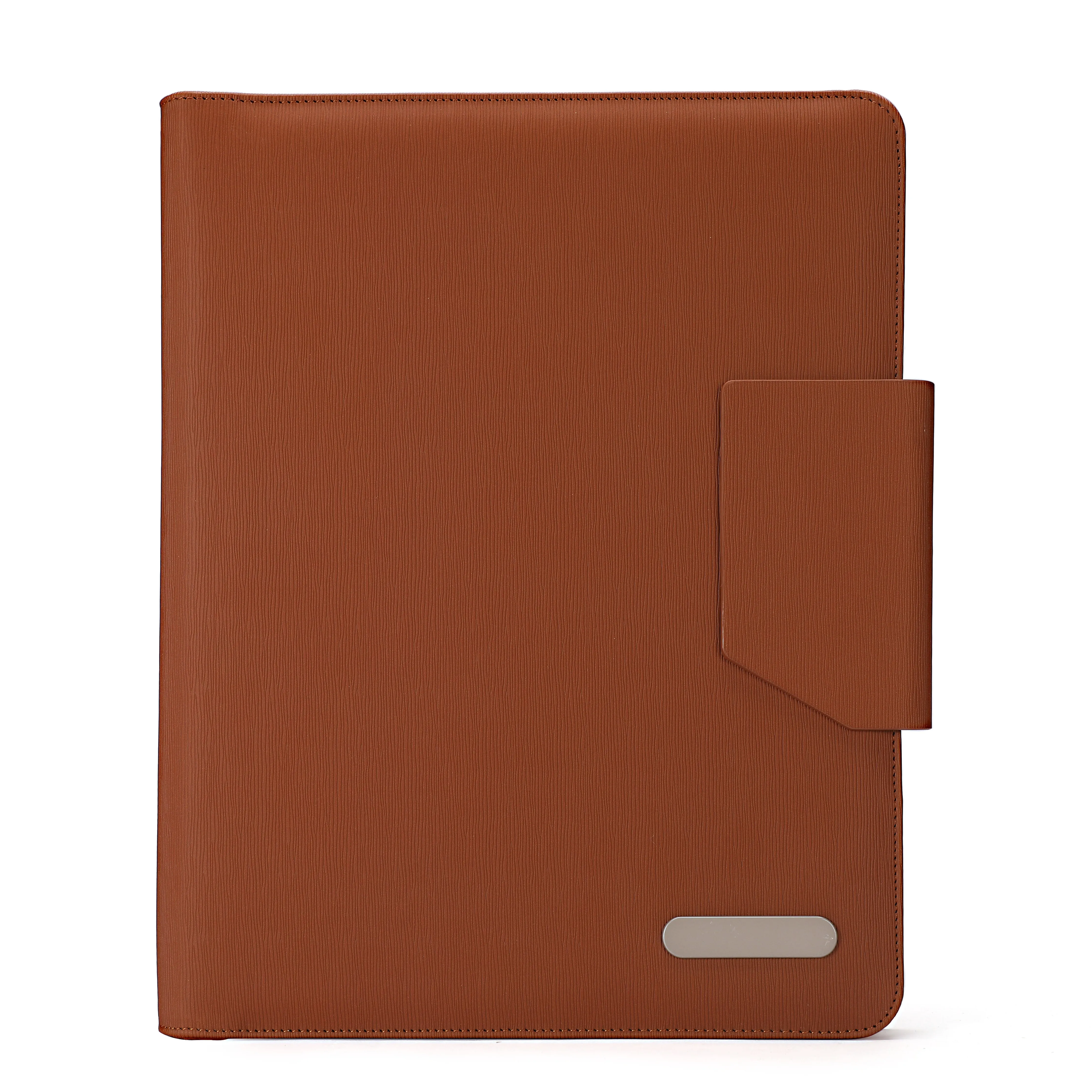 
A5 Custom Multifunction Luxury Business Gift USB PU Leather Notebook Notepad with Power bank 