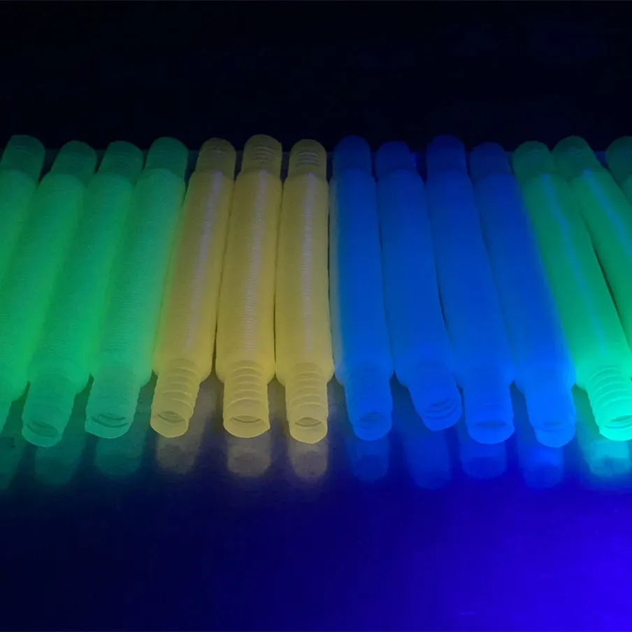 Fidget Toy Top Tubes Toys Sensory Luminescent Sets Large Light up Pack Mini Colorful Fluorescent Plastic Pop