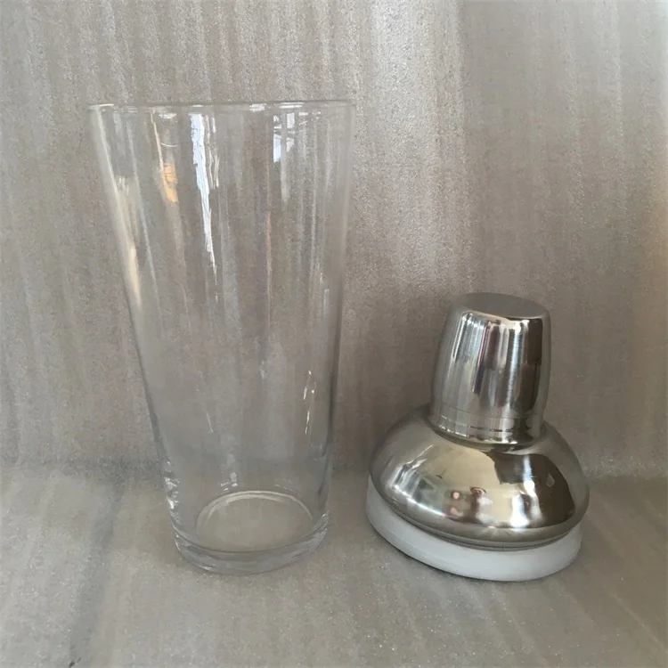 450ml/750ml Bar Stainless Steel Glass Cocktail Drinking Mojito Martini Shaker Mixer With Customized OEM Color&Logo