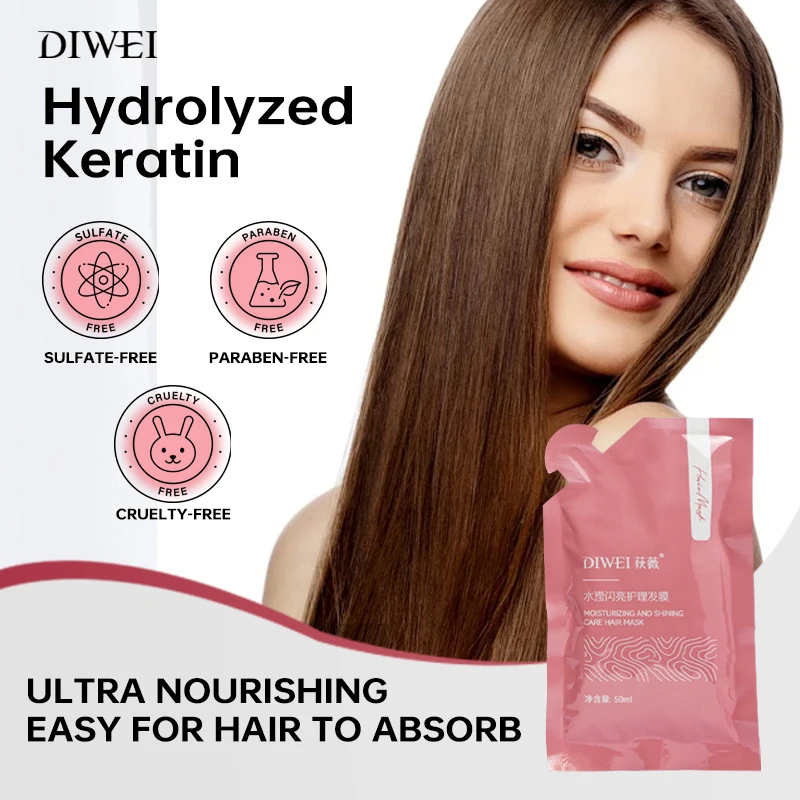 DIWEI Custom Luxury Hair Care Set Organic Protein Collagen Hair Mask Hair Serum Oil Shampoo And Conditioner Private Label