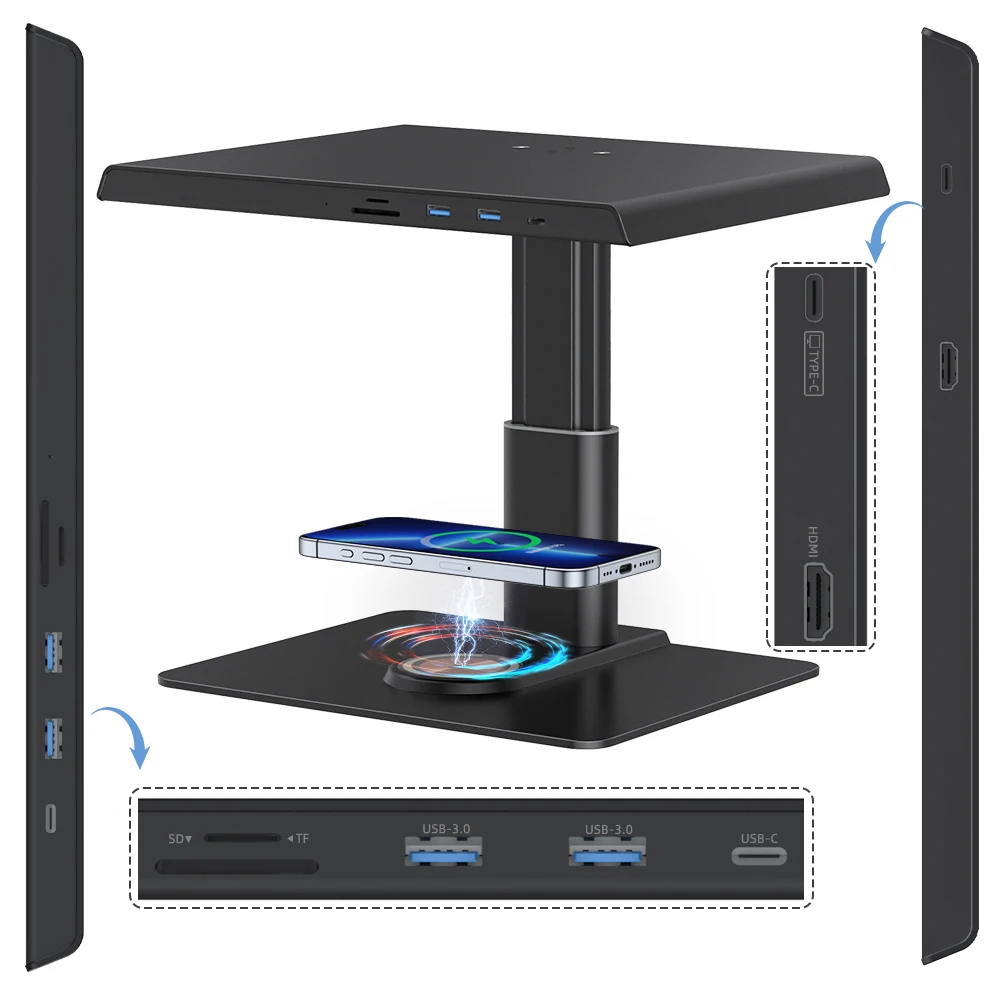 Standard Wireless Charger Monitor Stand with Metal Computer Bracket Sheet Aluminum alloy for Laptop Bracket