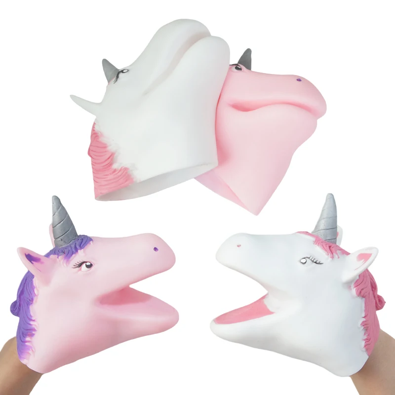 Unicorn Toy Stretchy Hand Puppet Animal Hand Puppets with Movable Mouth Puppet toy