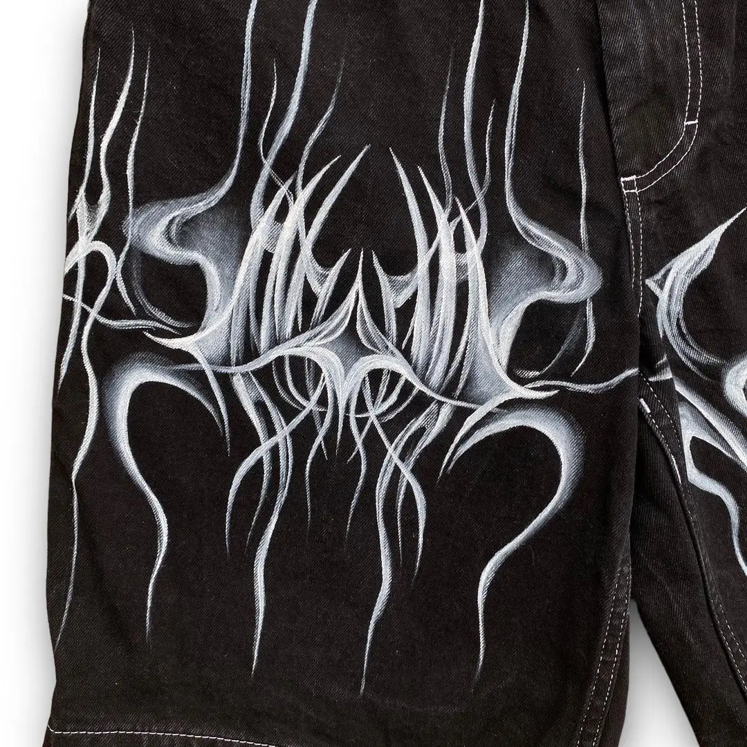 Flare Jeans Fit Denim Pants Streetwear Baggy Jeans High Quality Vintage for Men Custom Loose Black 32 Customized Logo Woven ODM