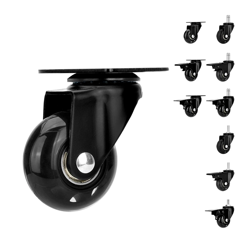 Universal 2 Inch Industrial Medical Heavy Duty Wheel Swivel Chair PU Furniture Caster with Brake Office Chair Caster Wheel