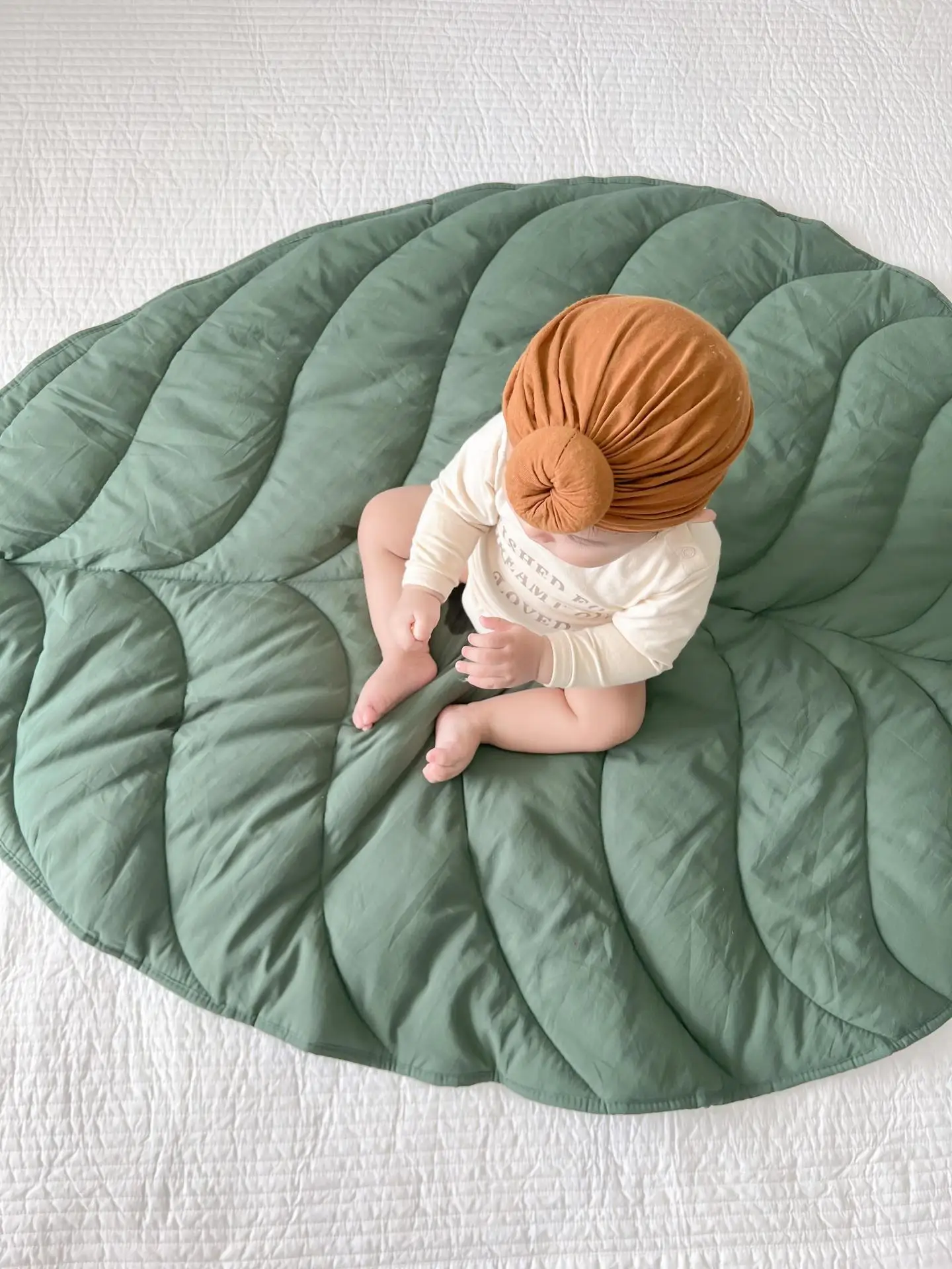 Nordic Decor Pad Cotton Newborn Infant Crawling Leaves Playmat Floor Carpets Children Room Kids Gym Baby Soft Play Mat Rug