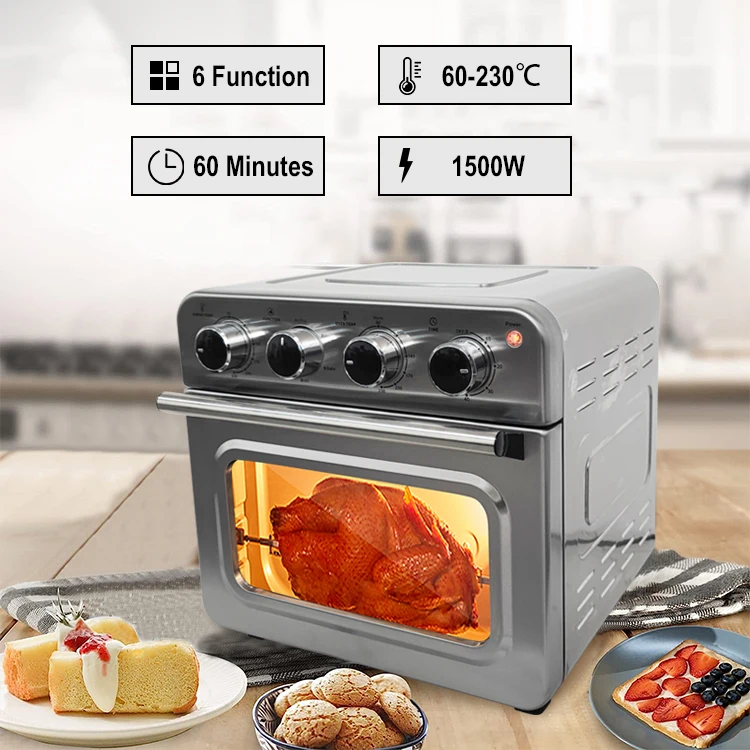 28l stainless air fryer oven 30l digital oil free oven 360 degree rotisserie