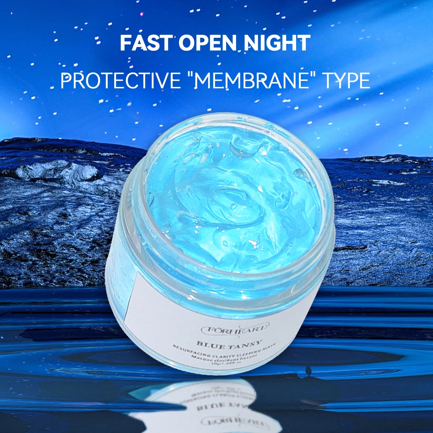 Custom  Private Label Vegan Nourishing Firming Blue Tansy Face Night Sleeping Jelly  Mask For Face Care