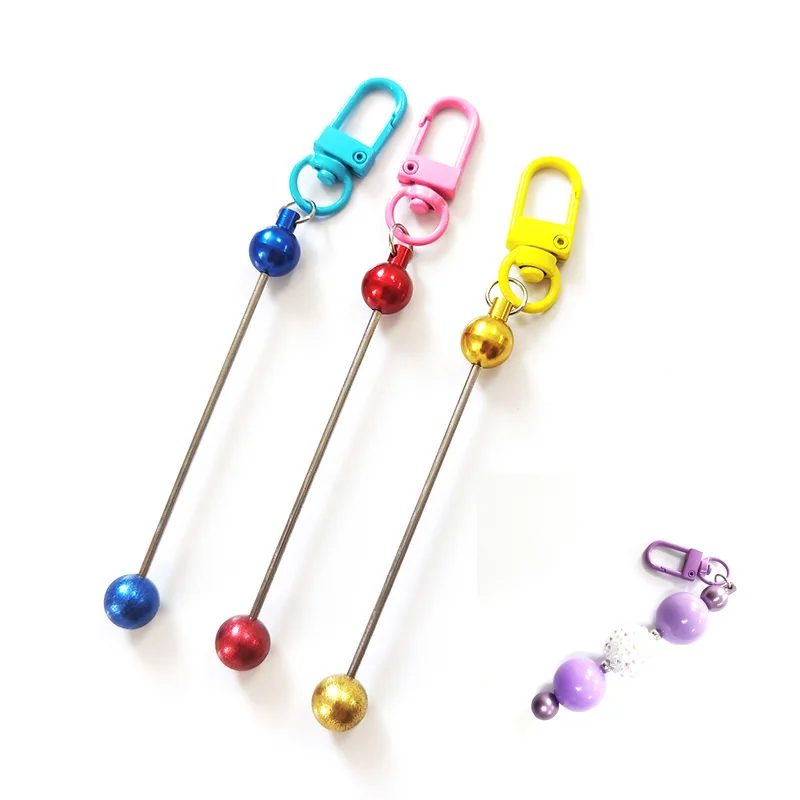 Personalized Metal aluminum stainless steel Beaded Charms Decor DIY Bar Keychain