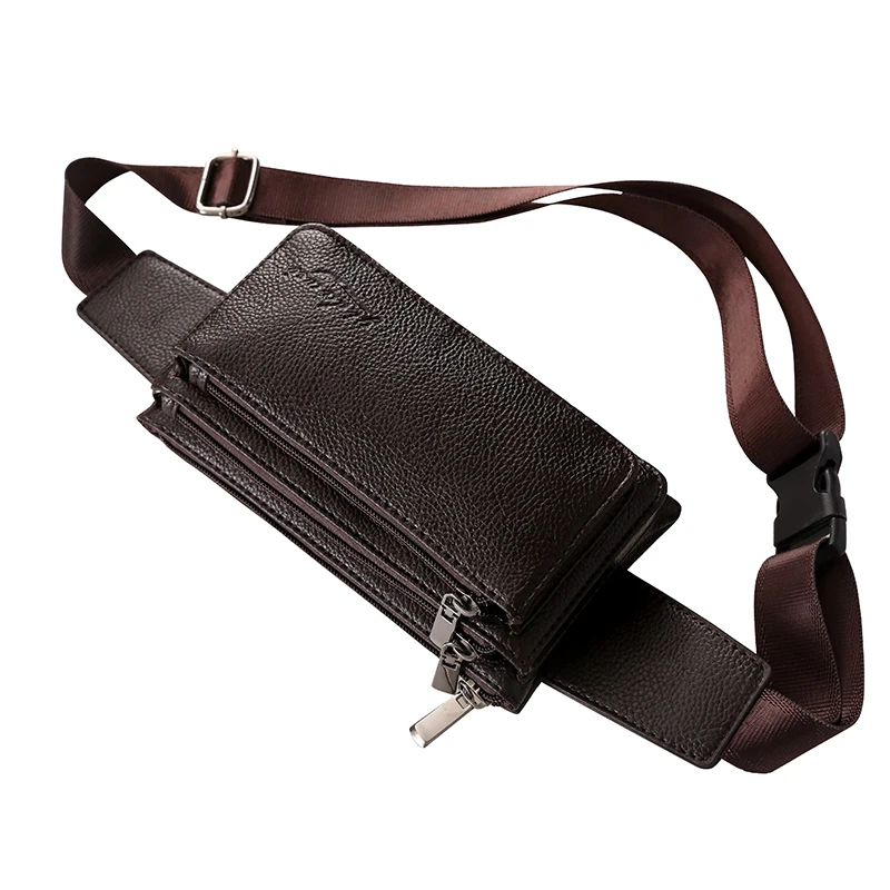 Retail outdoor Small sport fanny waist pack Travel Hiking Outdoor Sport Waist Bag running genuine leather bum bag