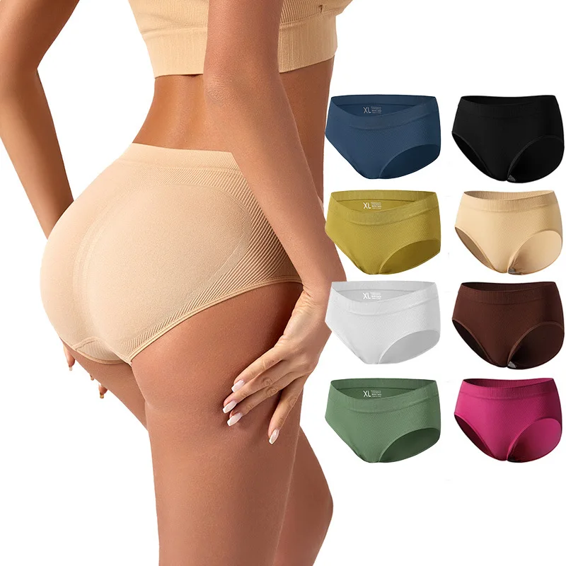 FF1820 Women Plus Size Low Waist Panties Girls Breathable Cotton Underpants Brief Women Seamless Cotton Underwear