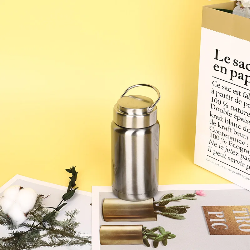 350ml Double-layer vacuum insulation cup Japanese simple 304 stainless steel water cup Vacuum Thermos Travel Mug