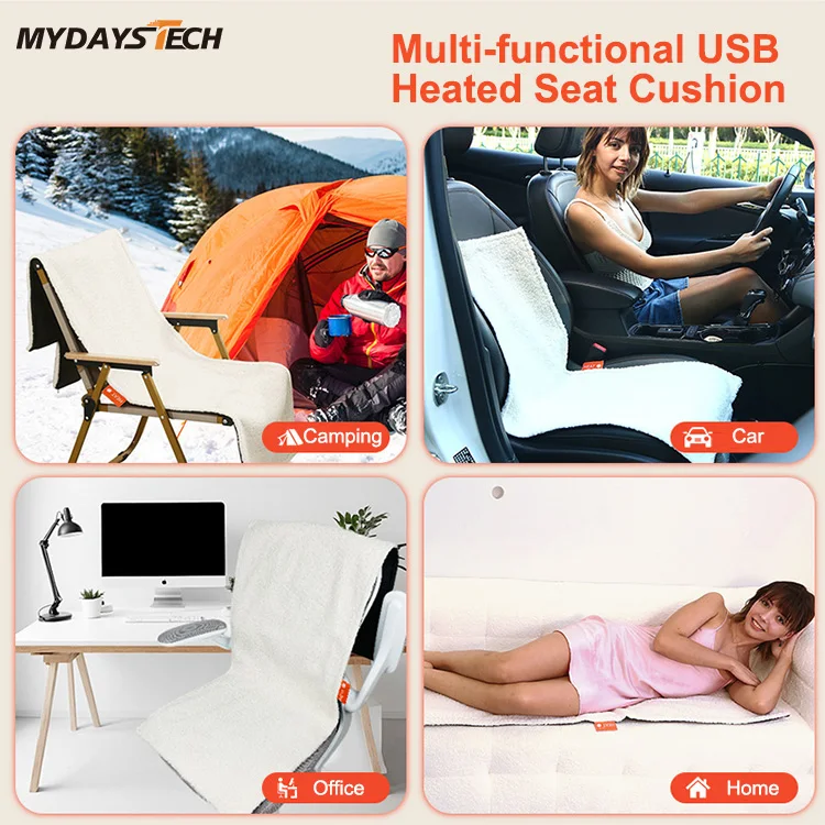Mydays Tech Special Design Controller Overheating Protection USB Charged Heating Chair Blanket Mat Verwarmingsdeken Voor Stoelen