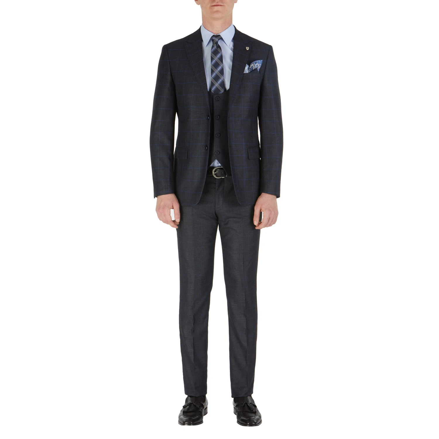 
 Новый сезон, мужское приталенное платье в клетку с окошком для взрослых, костюм из 3 предметов  