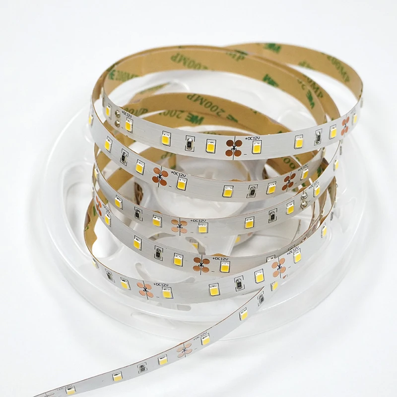 60LEDS each meter flexible custom design White Led Strip Led white 2835 Led Strip 12v 3m white strip IP20 for indoor