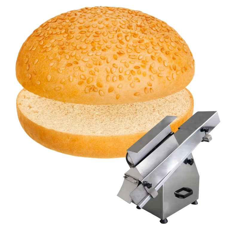 Best sale hot dog burger cutting machine burger Baguette bread bun hamburger bun slicer