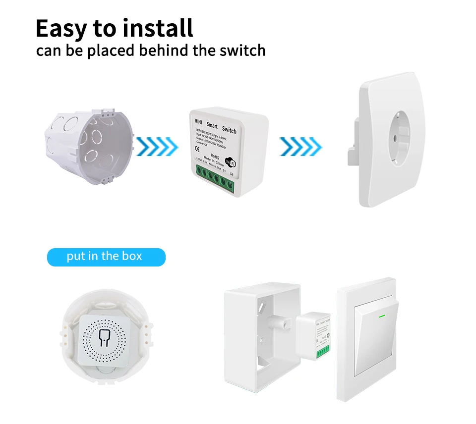 Smatrul 16a Mini Tuya Zigbee 2 Way No Neutral Line Wireless Wall Switch Module Relay Voice Control Smart Home Google Home Alexa