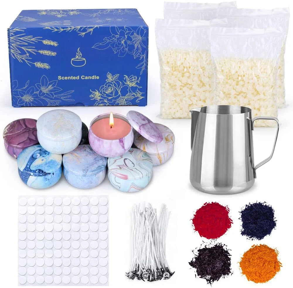 OEM Fragrance Oil Dyes Wicks Bees Wax Scented Beginner Kid Adults Christmas DIY Gift Supplies Candle Making DIY Craft Gift Kits