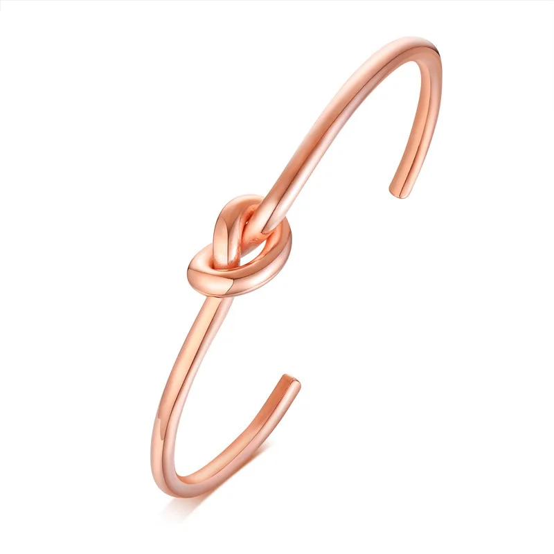 Stainless Steel Cuff Couple Bracelet Korea Style Geometric Knot Bracelet Adjustable High Polished Knot Bracelet