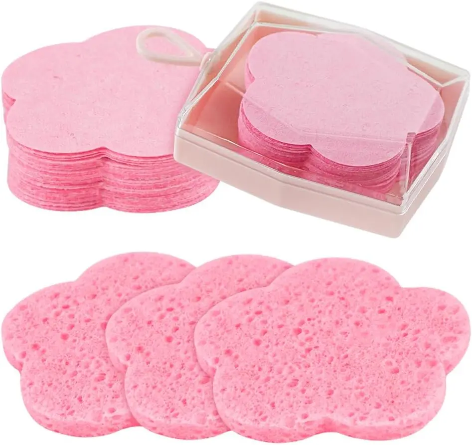 Цветочная форма целлюлозная губка для лица 100% натуральные сжатые губки профессиональные косметические спа-губки очищения