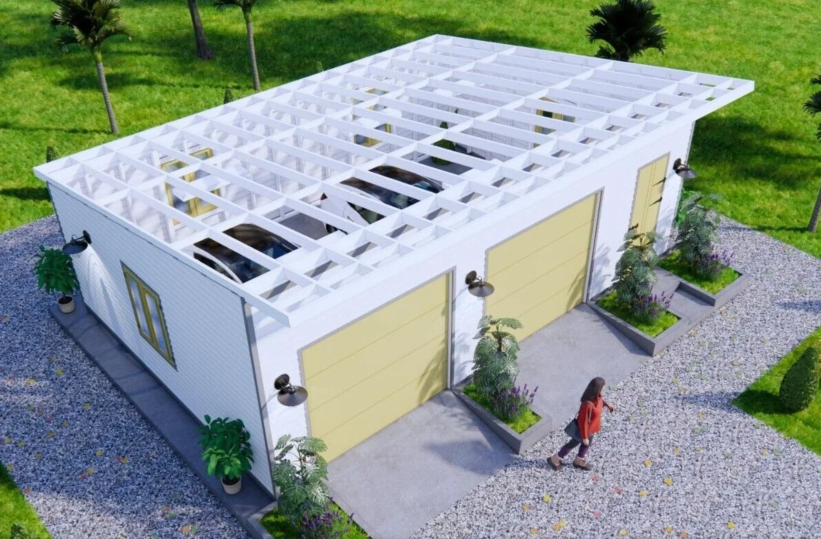 prefab garage shed plan 9m X 6m 2 car shed