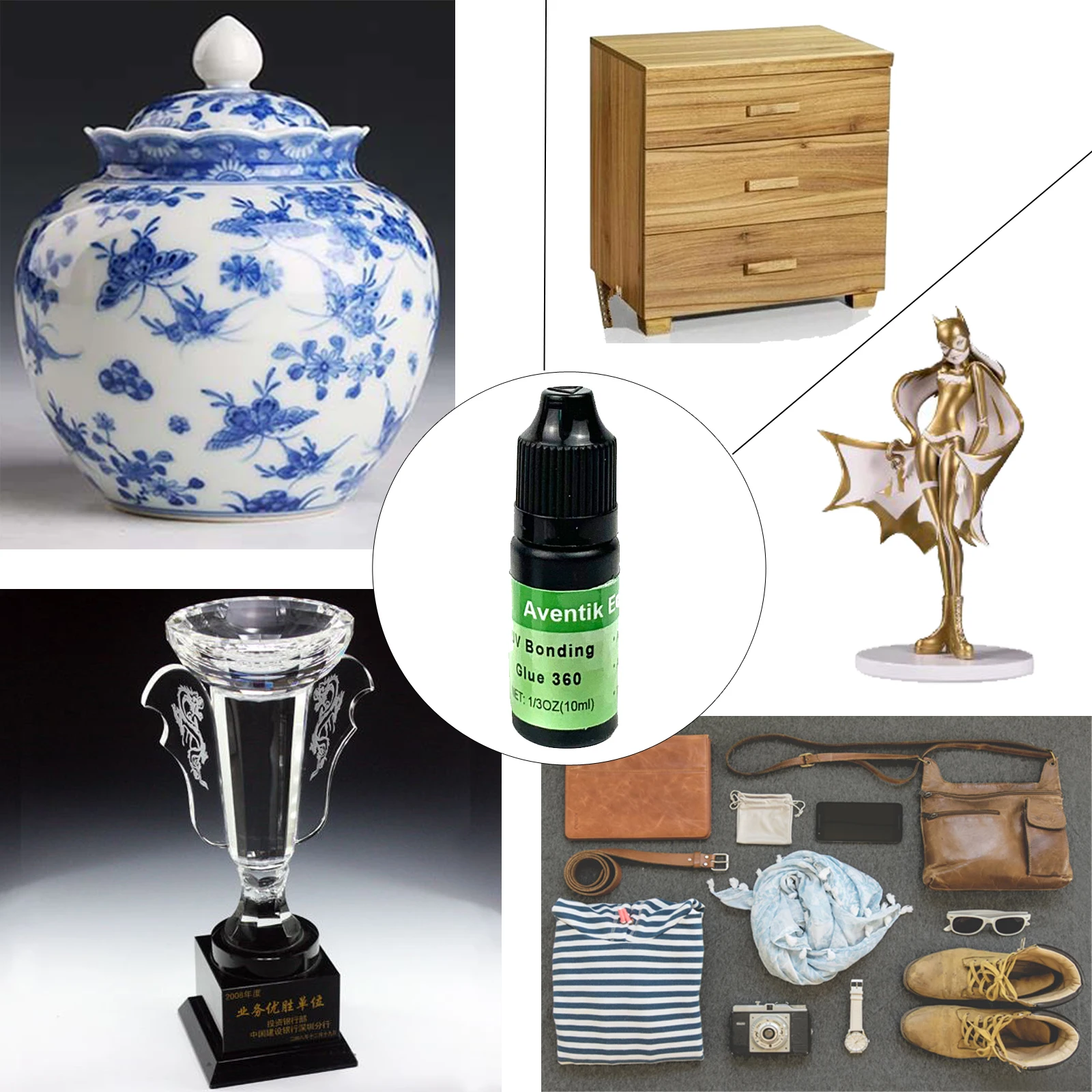 UV Clear Glue Three Formula Thick,Thin and Super Flew +12 LED UV Power Light Fly Tying for Building Flies(B01)