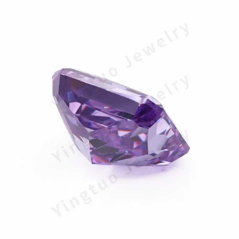 Custom Purple Radiant Shape Ice Cut Cubic Zirconia High-carbon Diamond Crushed Ice CZ Stone