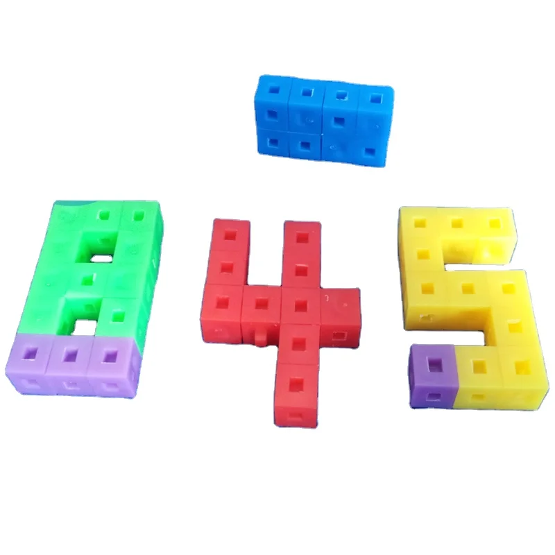 Five colors fifty little cubes small blocks that can be spliced together mathematics teaching equipment