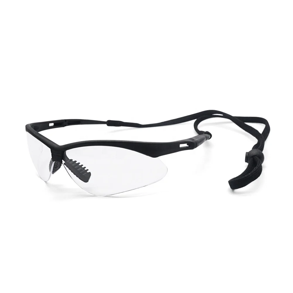 Custom Logo Anti Impact Anti Fog Safety Glasses Polycarbonate Lens Protective Safety Glasses with Cord