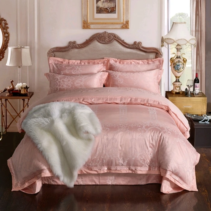  Jacquard Design All Season Down Alternative luxury silk comforter sets bedding