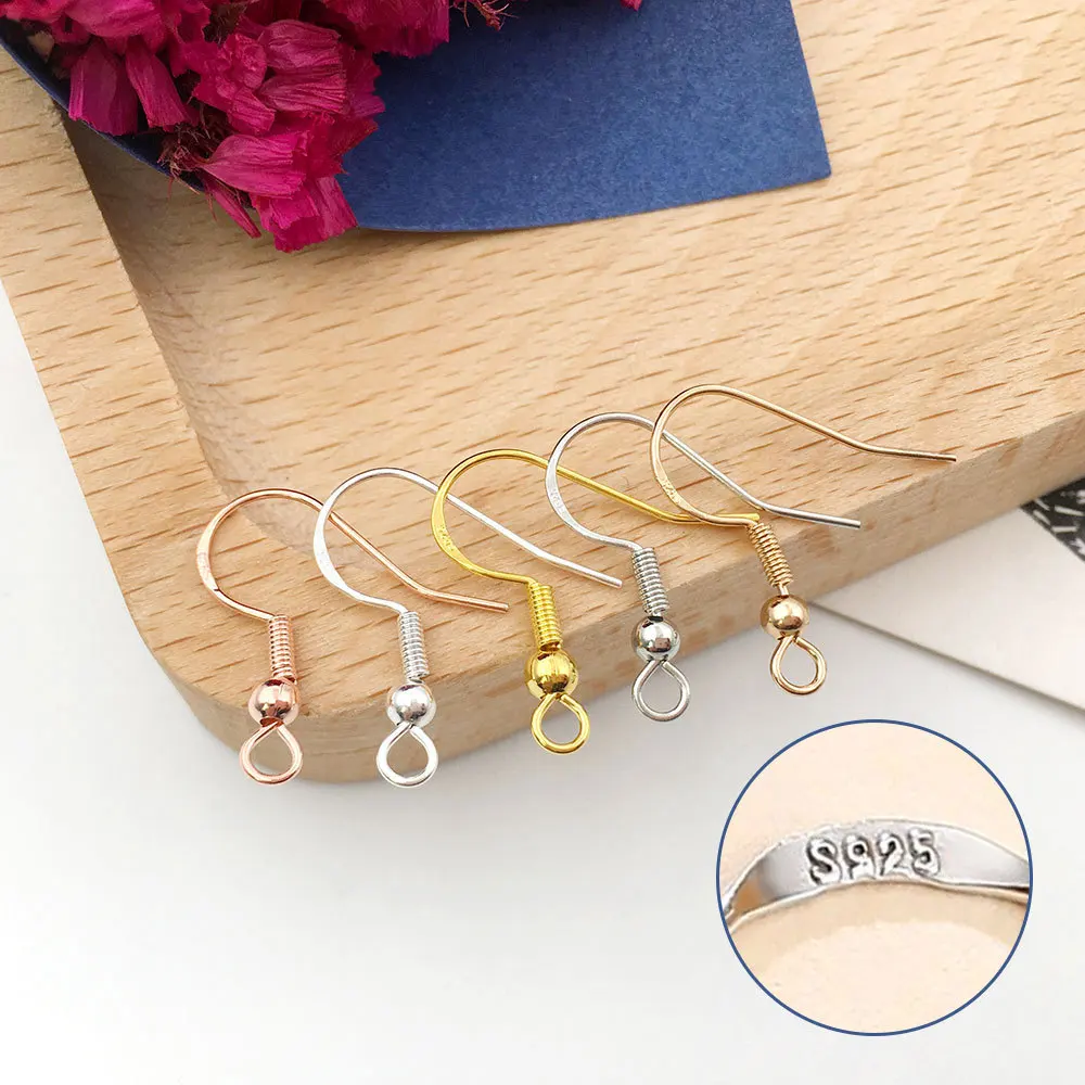 AA00402 Wholesale Ear Wire Hooks Fishhook with 925 Silver letter DIY Jewelry Findings For Making Sterling Earring Hooks