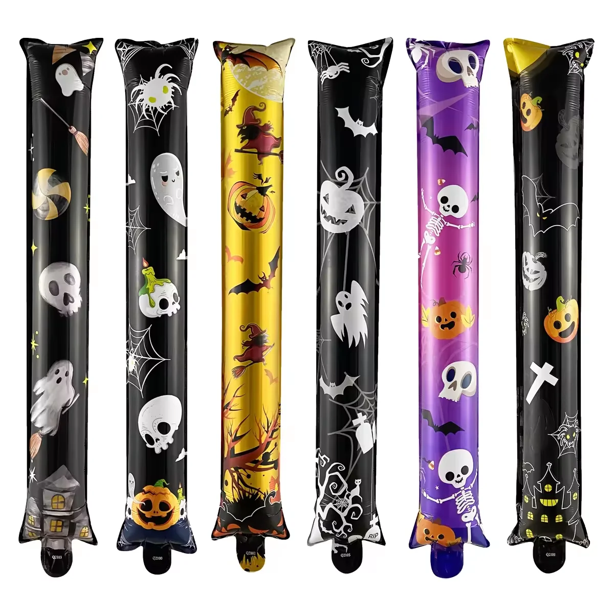 Halloween Hand Holder Stick Balloon Happy Halloween Cheer Stick Ghost Bat Vampire Foil Balloon Halloween Party Supplies
