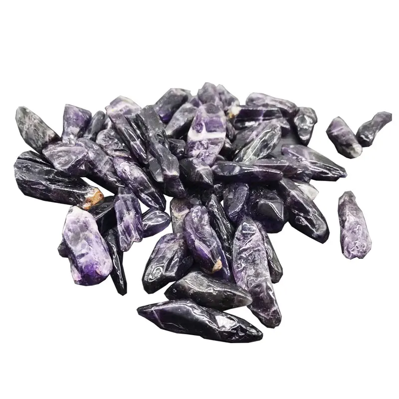 Wholesale High Quality Natural bulk  Amethyst Tumbled Stones long  Dog Tooth Amethyst Gravel Stones for Healing