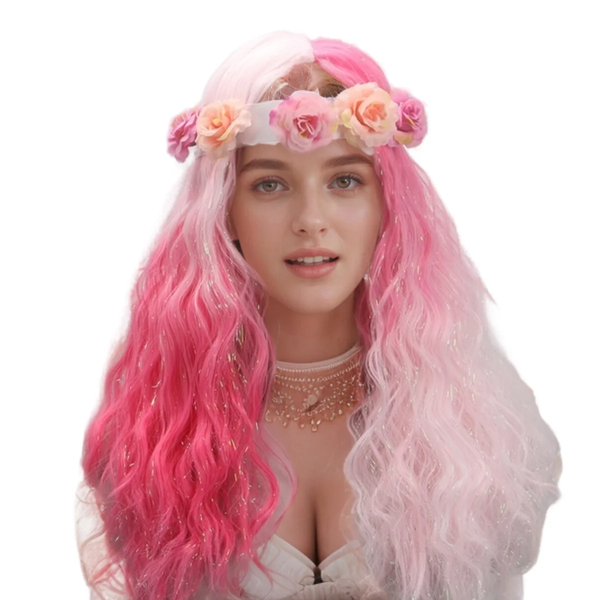 Anxin Long Straight Synthetic Hair Wigs for Party Anime Halloween Cosplay Costume