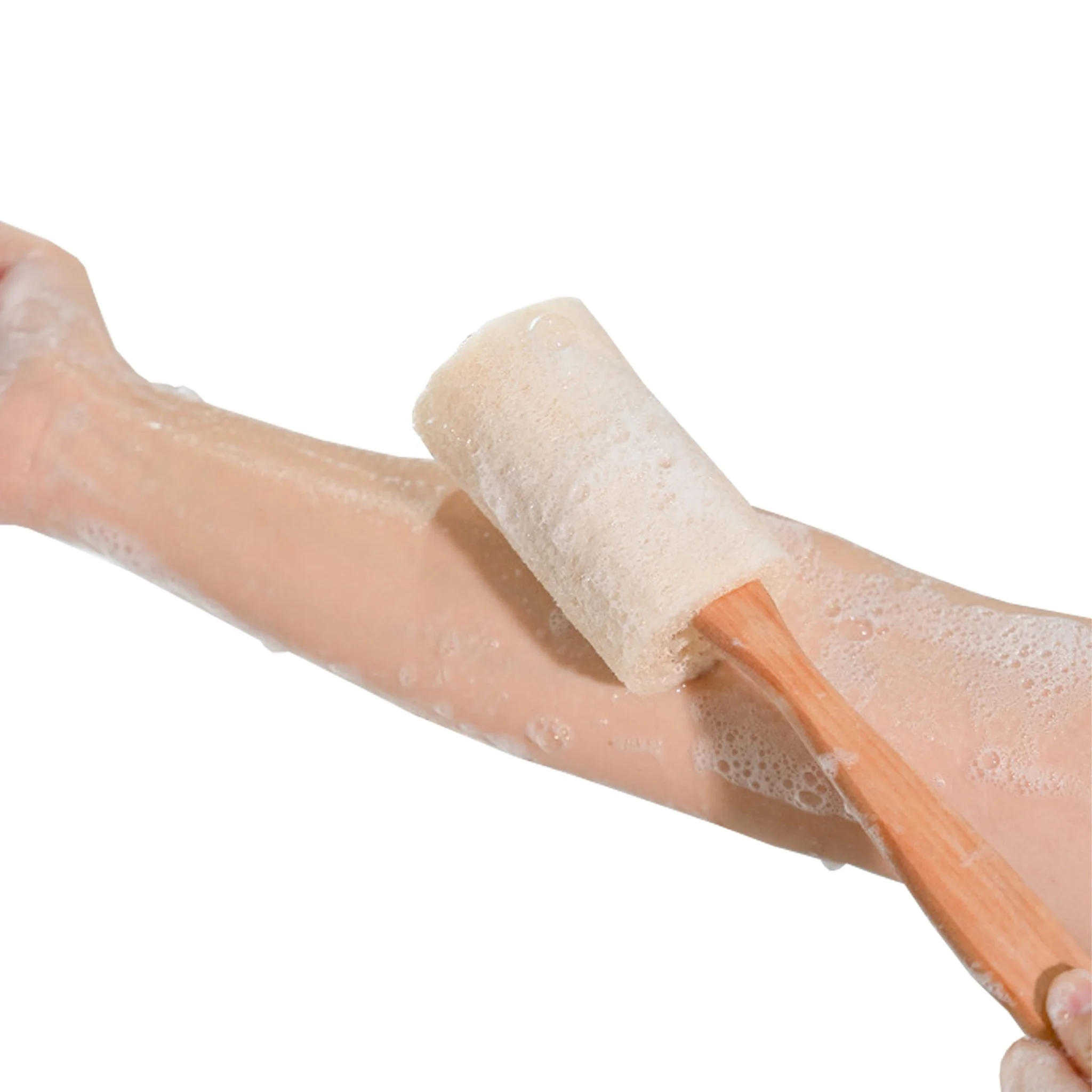 Natural Exfoliating Loofah Luffa Back Sponge Scrubber Brush with Long Wooden Handle Stick Holder Body Shower Bath Spa
