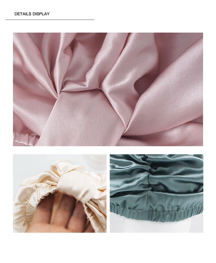 6A Grade 100% Pure Silk Double Layer Elastic Wide Band Turban for Sleeping