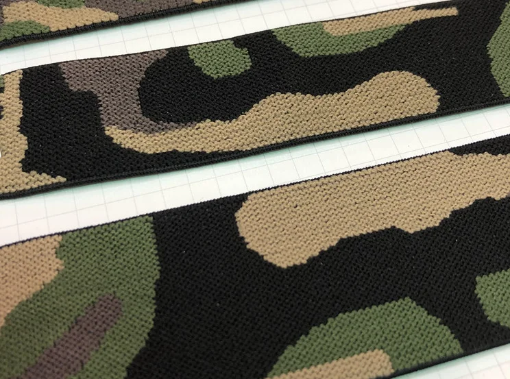 hot selling factory supply custom camouflage color nylon jacquard webbing elastic band