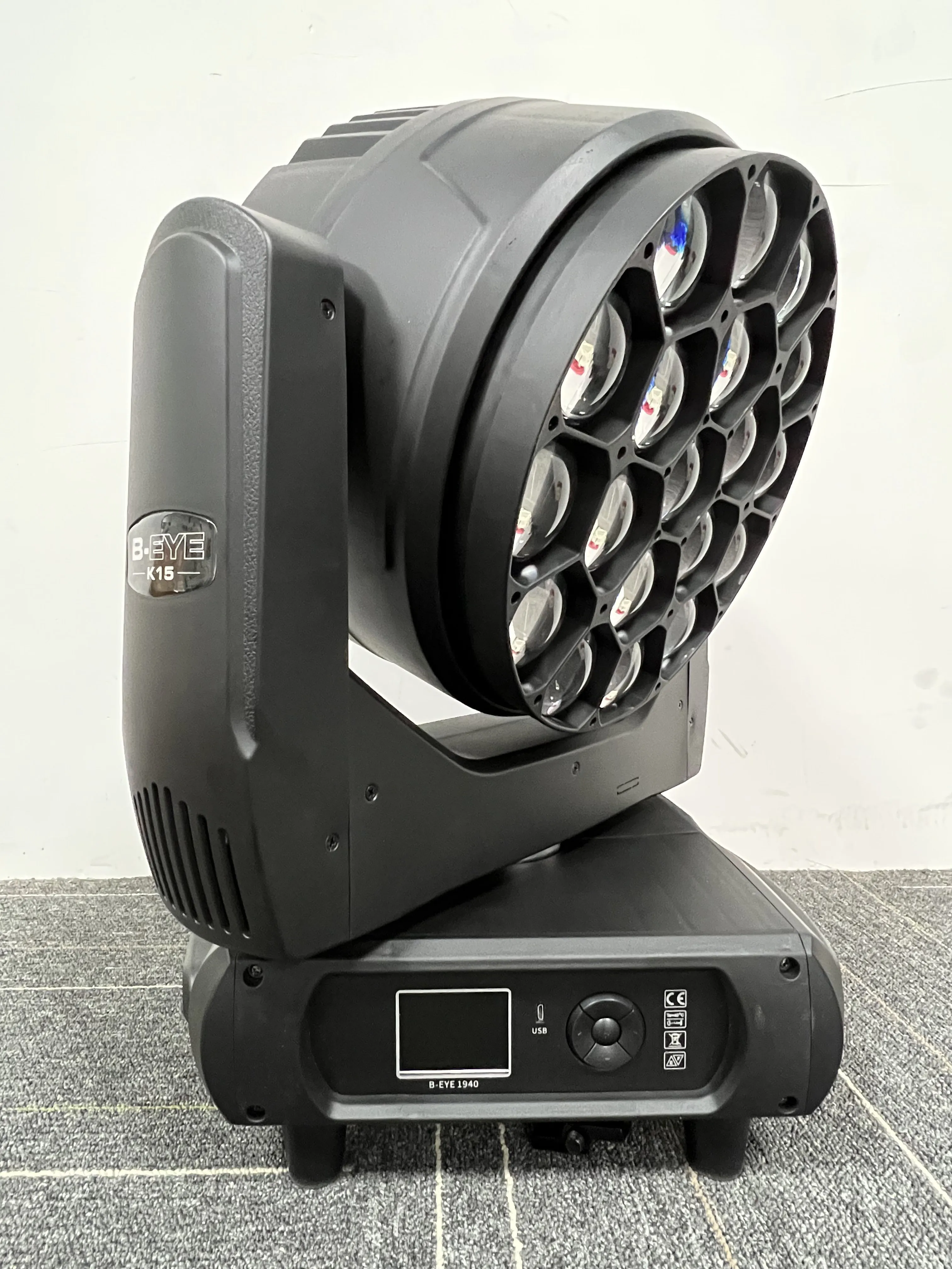 K20 19*15W rgbw 4in1 big eye led moving head stage light zoom wash beam lights projector lights