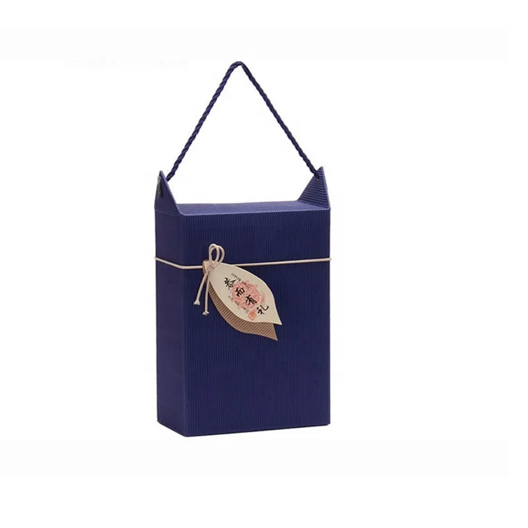 Wholesale high quality custom tea folding corrugated packaging box with rope